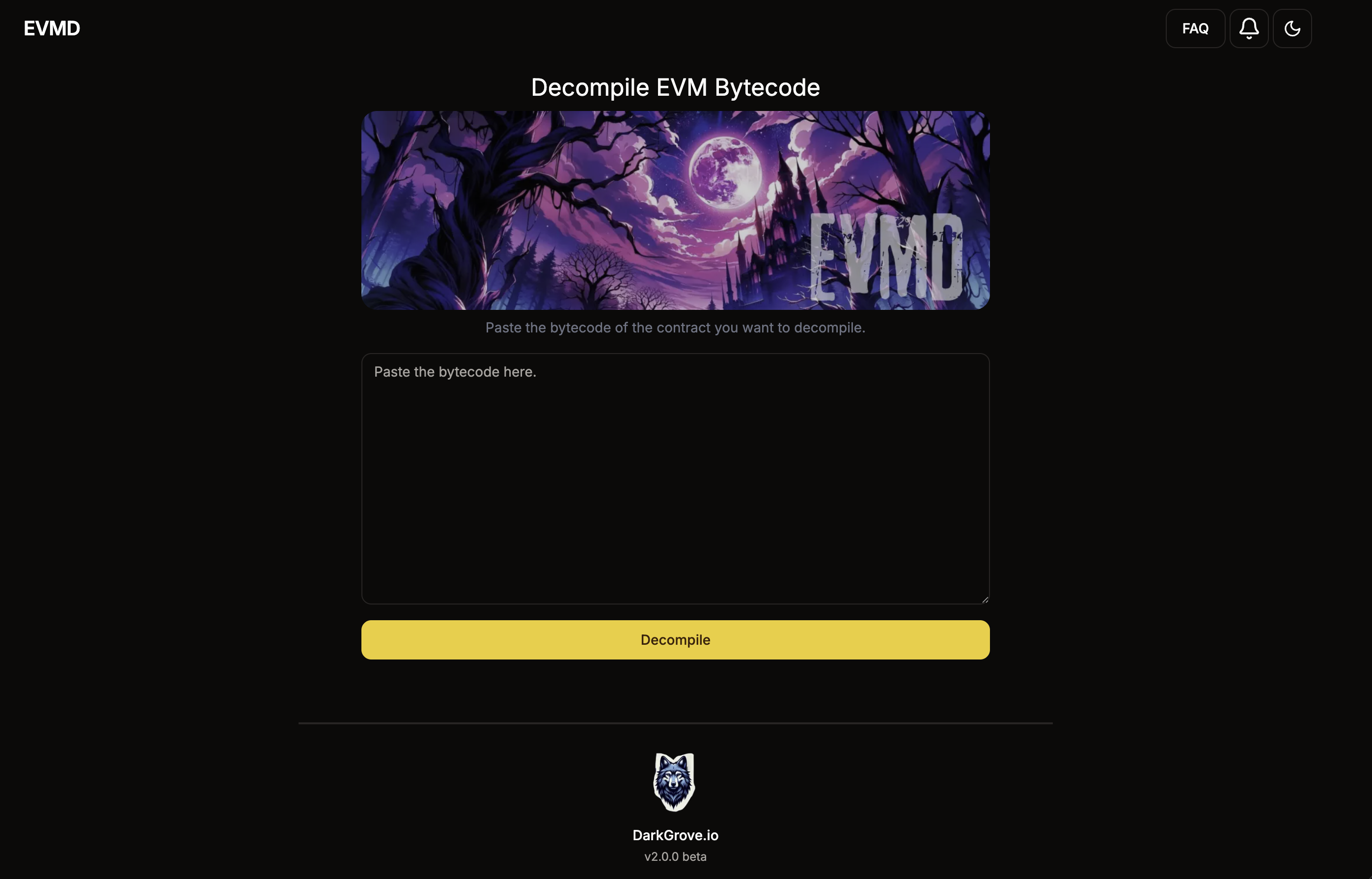 EVMD main interface